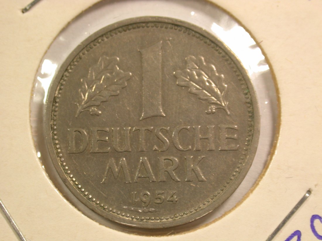  15109 BRD  1 Mark  1954 D in ss-vz  Orginalbilder   