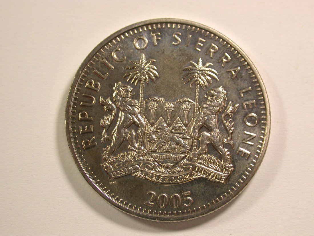  15109 Papst Benedikt Sierra Leone 1 Dollar 2005 in ST Orginalbilder   