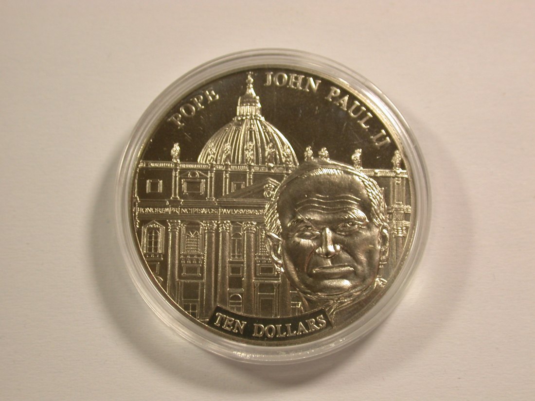  15109 Papst Johannes-Paul  10 Dollar Liberia 2005  in ST Orginalbilder   