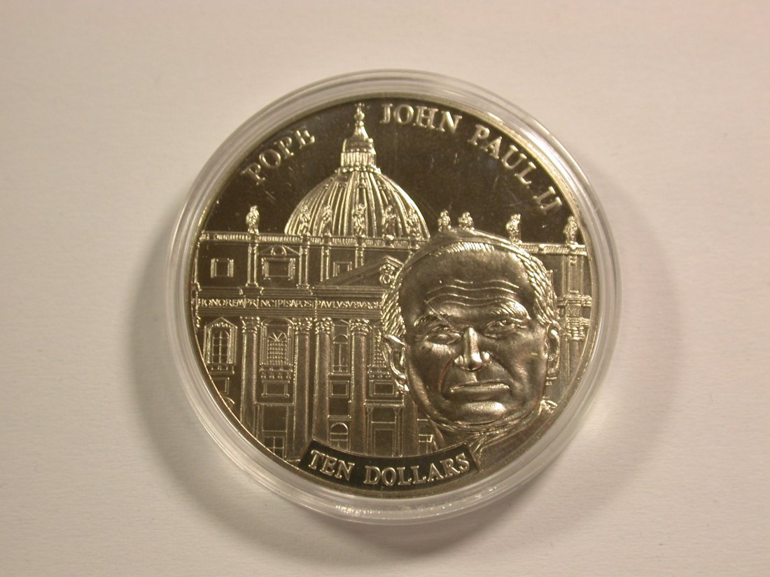 15109 Papst Johannes-Paul 10 Dollar Liberia 2005 in ST Orginalbilder