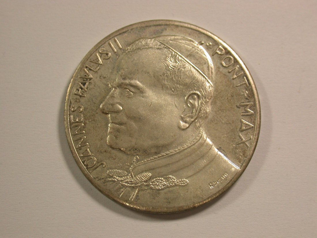 15109 Vatikan/Papst Johannes-Paul Med. Bronze versilbert Orginalbilder