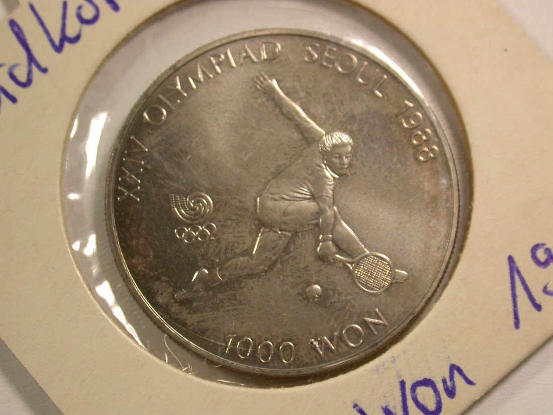 15109 Südkorea/Olympiade 1000 WON in ST 1987 Orginalbilder