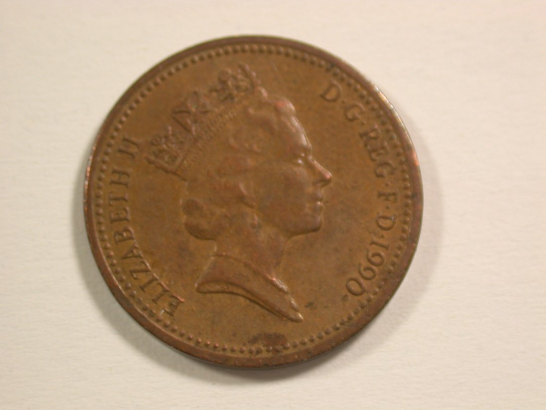  15109 Grossbritanien  1 Penny 1990 in vz  Orginalbilder   