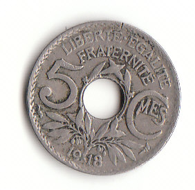  5 Centimes Frankreich 1918 (B658)   