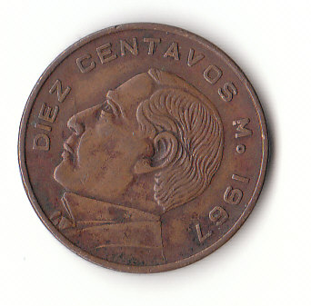  10 Centavos Mexiko 1967 (B662)   