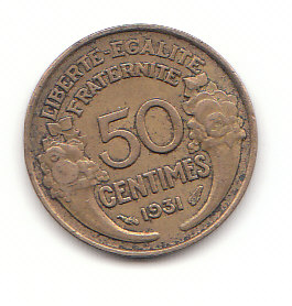  50 Centimes Frankreich 1931 (B664)   