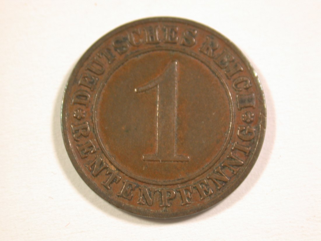 15110 Weimar 1 Rentenpfennig 1924 J in ss+ Orginalbilder