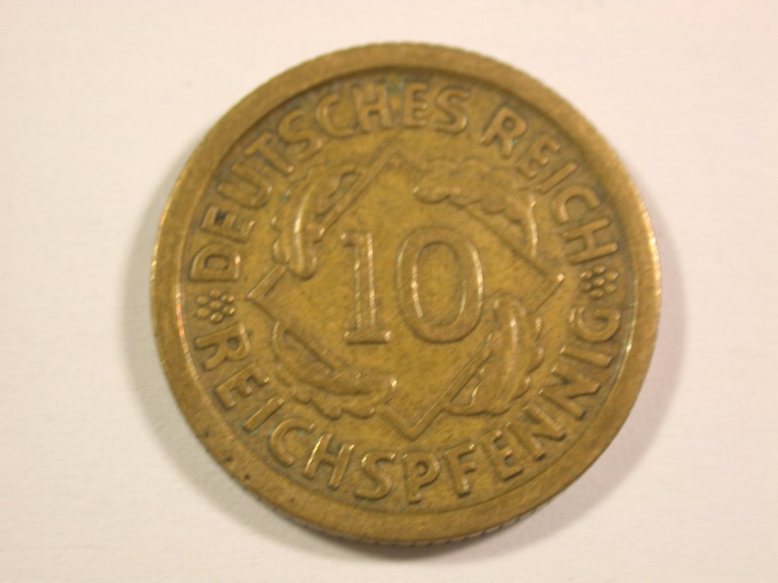 15110 Weimar 10 Reichspfennig 1925 F in ss Orginalbilder