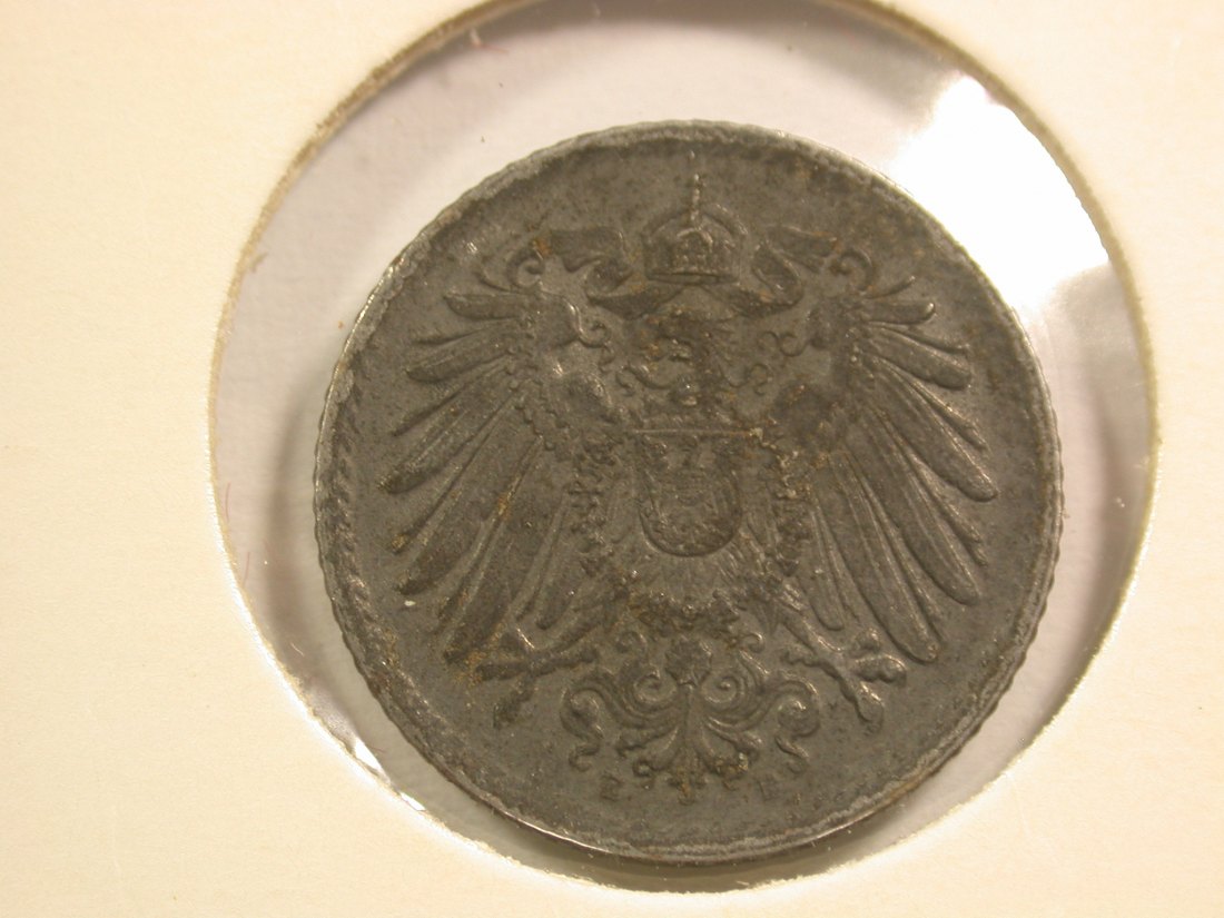  15110 KR, Ersatzmünzen 5 Pfennig Eisen 1919E in f.ST !!  Orginalbilder   