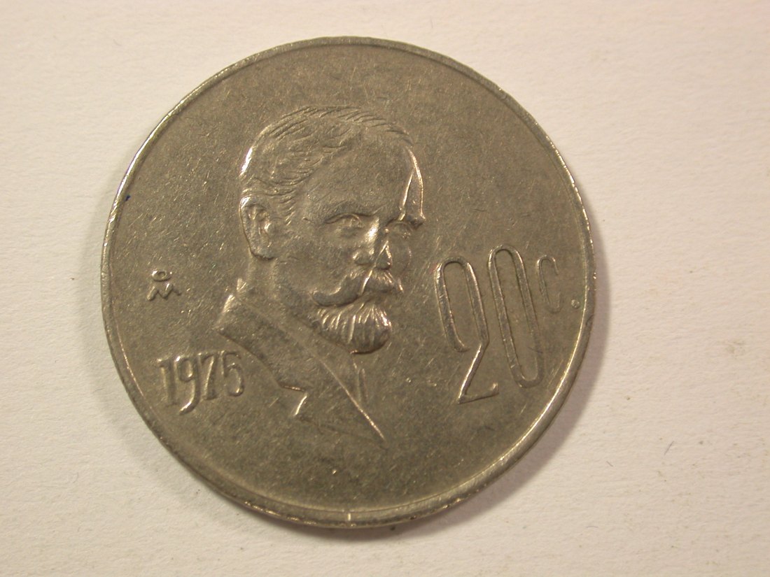 15005 Mexico 20 Centavos 1975 in ss+ Orginalbilder