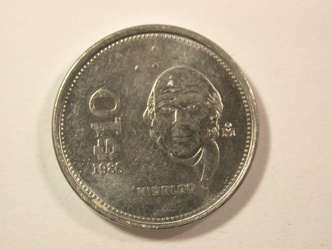 15005 Mexico 10 Pesos Hidalgo 1986 in vz Orginalbilder