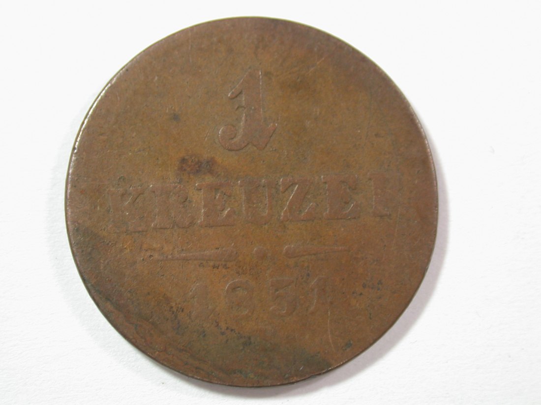 15005 Österreich 1 Kreuzer 1851 B Belegstück Orginalbilder