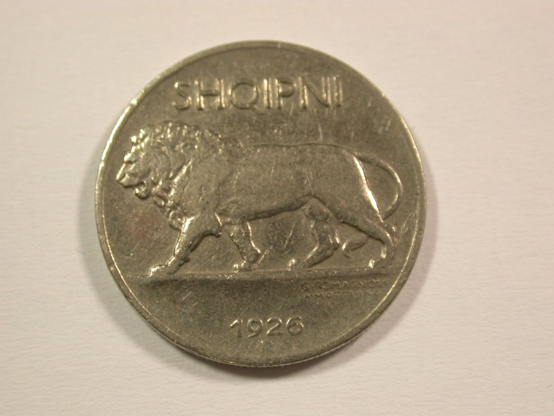 15006 Albanien 1/4 Leku 1926 in ss, selten Orginalbilder