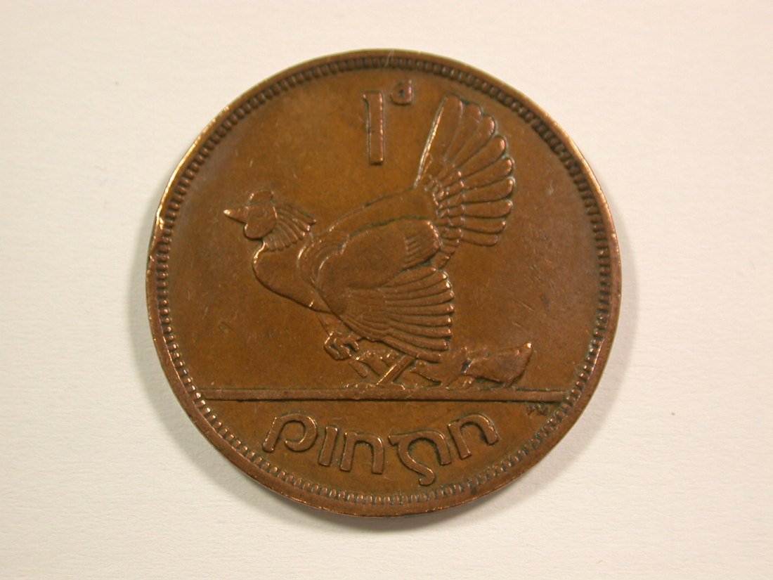  15006 Irland  1 Penny 1943 in ss, selten Orginalbilder   