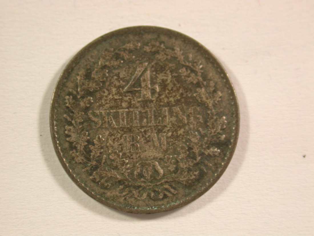  15007 Dänemark  1854 in ss  4 Skilling Silber Orginalbilder   