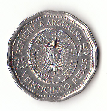  25 Pesos Argentinien 1965 (G816)   