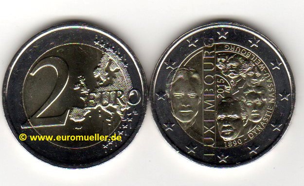 Luxemburg 2 Euro Sondermünze 2015...Dynastie   