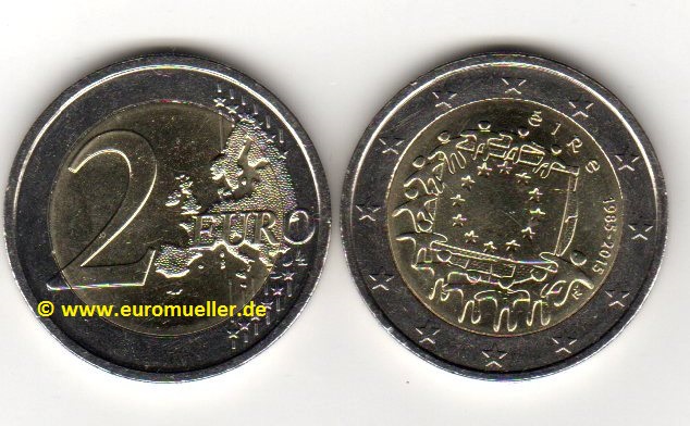 Irland 2 Euro Gedenkmünze 2015...Europaflagge   