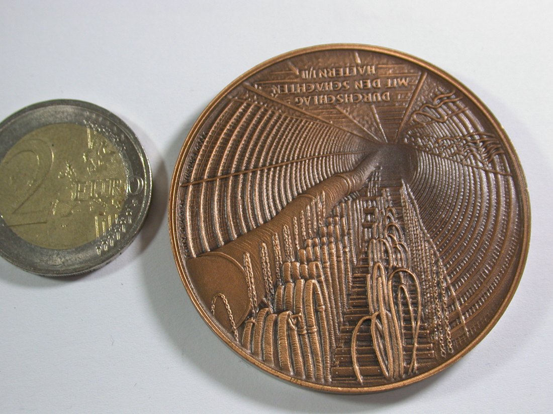 15010 Medaille Durchschlag bei Haltern 03.12.1983 50mm Orginalbilder