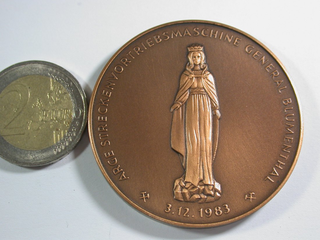  15010 Medaille Durchschlag bei Haltern 03.12.1983  50mm   Orginalbilder   