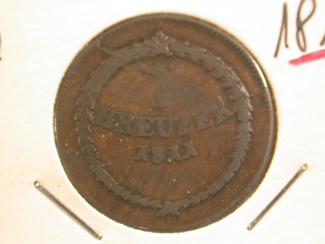 15111 Baden Kreuzer 1811 in f.ss Orginalbilder