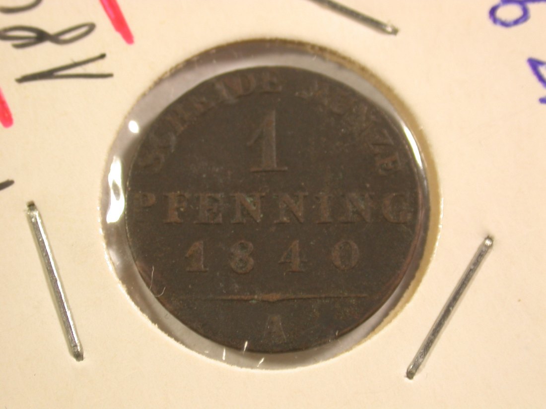  15111 Preussen Pfennig 1840 A in vz Orginalbilder   