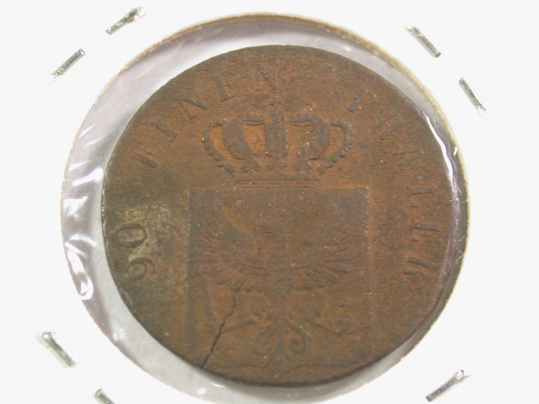  15111 Preussen 4 Pfennig 1837 A in f.s, Schrötlingsriss Orginalbilder   