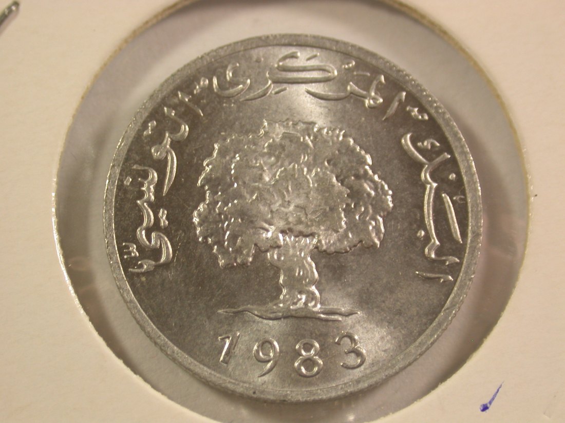 15111 Tunesien 5 Millimes 1983 in ST-fein Orginalbilder