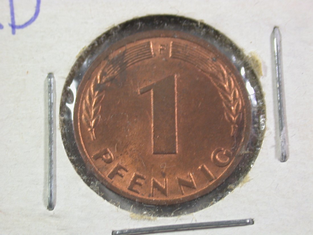  15111 BRD 1 Pfennig 1967 F in vz-st Orginalbilder   
