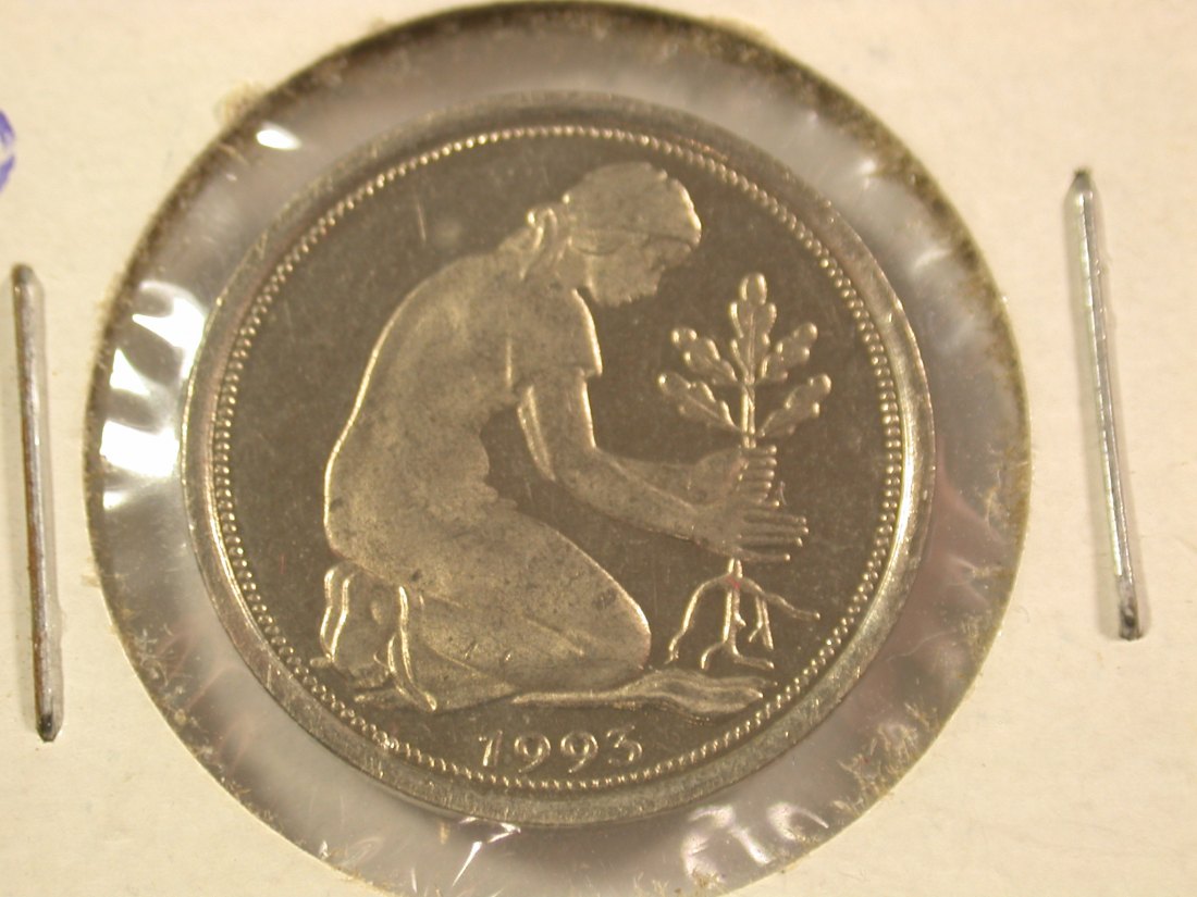  15111 BRD 50 Pfennig 1993 F in bankfrisch Orginalbilder   