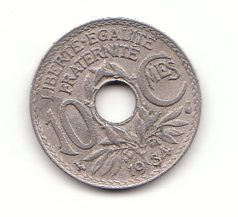 10 Centimes Frankreich 1934 (F304)