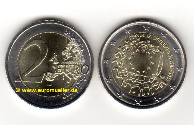 Österreich 2 Euro Gedenkmünze 2015...Europaflagge   