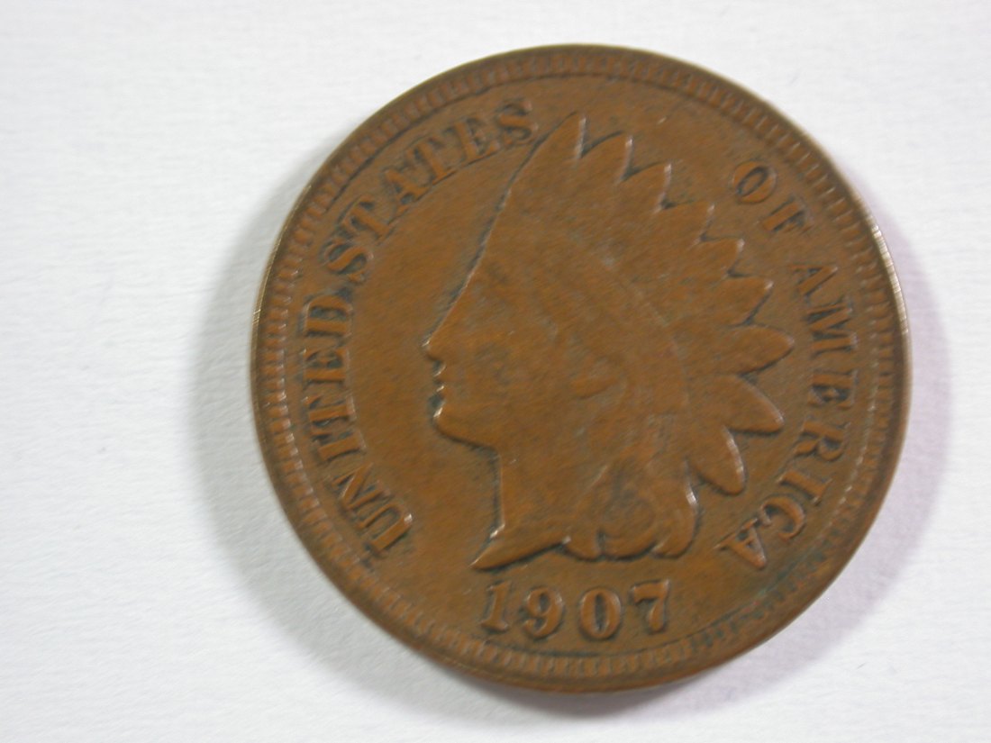  15112 USA  1 Cent 1907 in ss+ (VF+)  Orginalbilder   