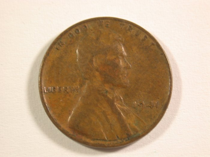  15112 USA  1 Cent 1941 in ss (VF)  Orginalbilder   