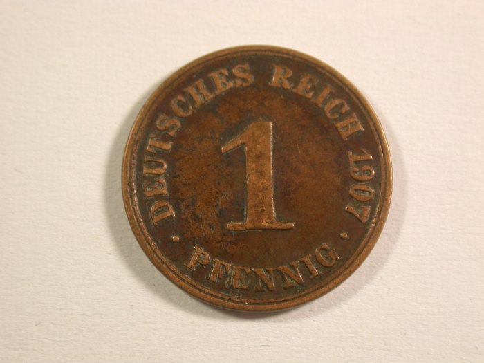  15112 KR  1 Pfennig 1907 A in ss/ss+ Orginalbilder   