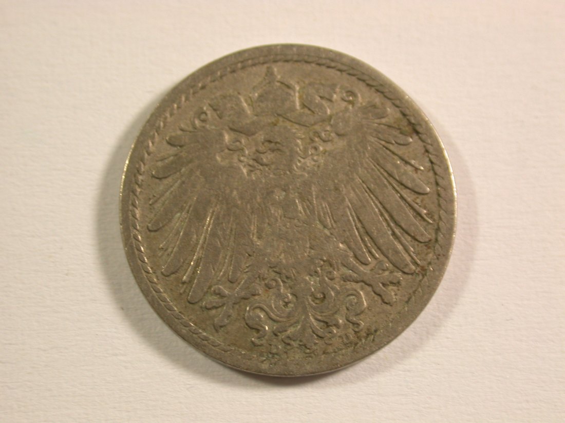  15112 KR  5 Pfennig 1901 D in f.ss  Orginalbilder   