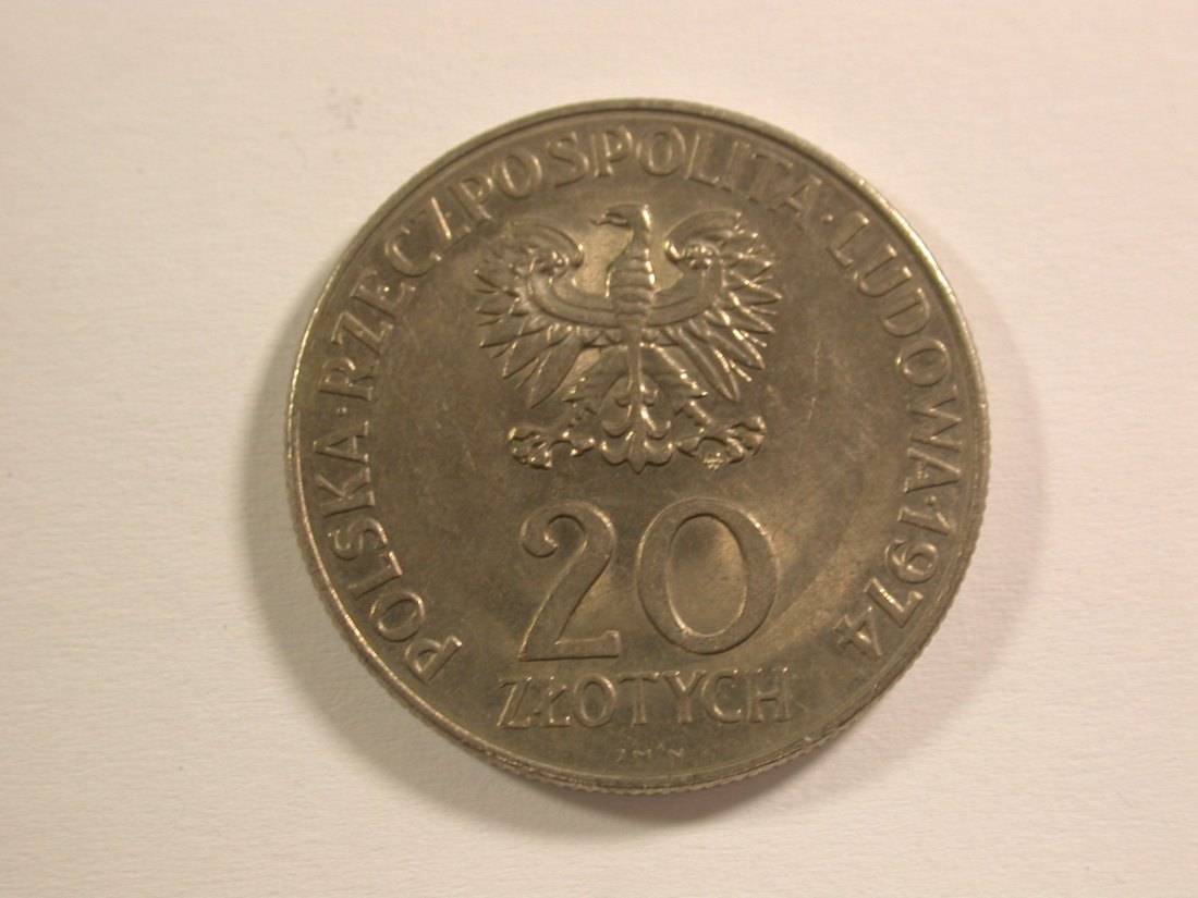  15112 Polen 20 Zl. 1974 in vz-st/f.st Orginalbilder   