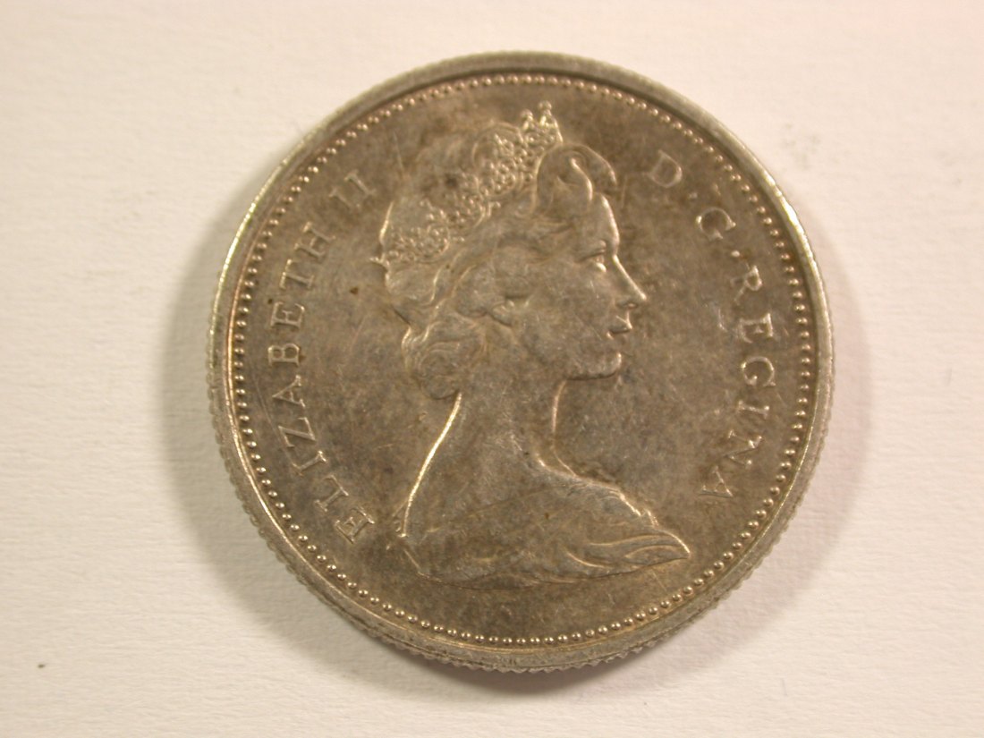  15112 Kanada 25 Cent 1968 Silber vz-st Elch  Orginalbilder   