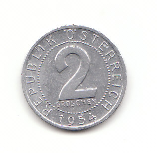  2 Groschen Österreich 1954 (F471)   