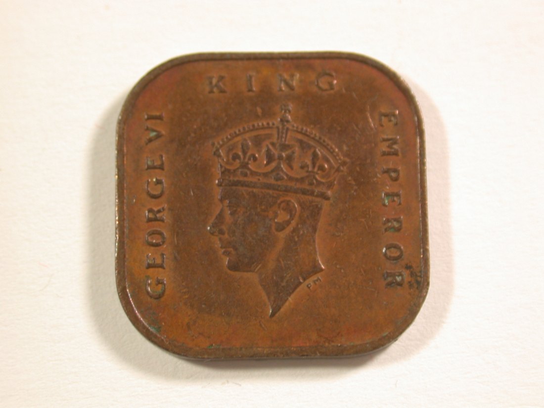 15011 Malaya 1 Cent 1943 in ss-vz Orginalbilder