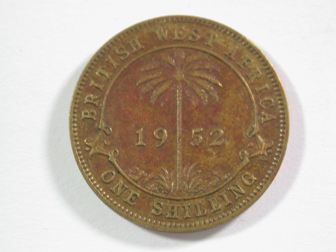 15011 Britisch West Afrika 1 Shilling 1952 in ss-vz Orginalbilder