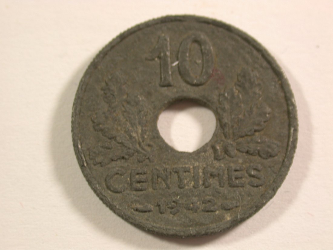  15011 Frankreich 10 Centimes 1942 in ss+  Orginalbilder   