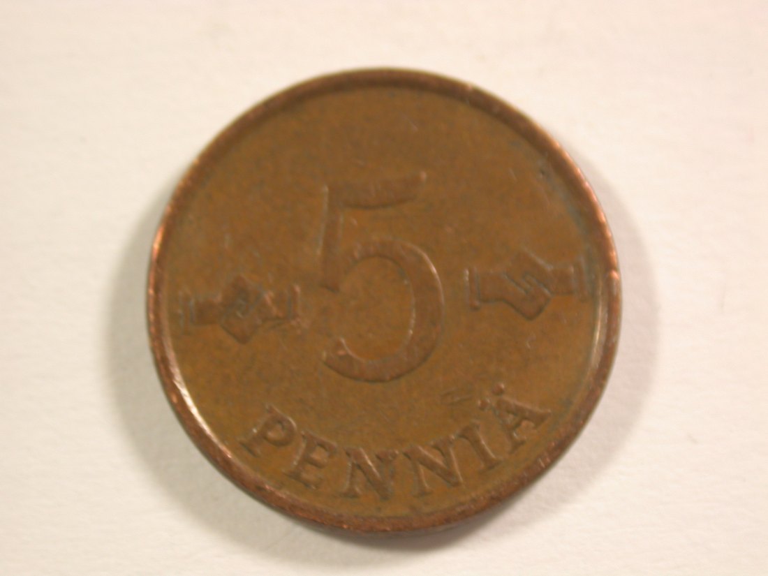15011 Finnland 5 Penniä 1963 in ss Orginalbilder