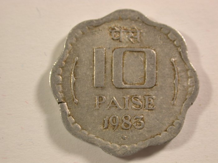  15013 Indien  10 Paise 1983 in f.ss  Orginalbilder   