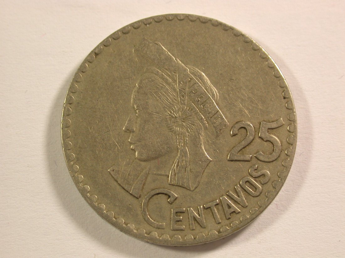  15013 Guatemala  25 Centavos 1967 in ss+  Orginalbilder   