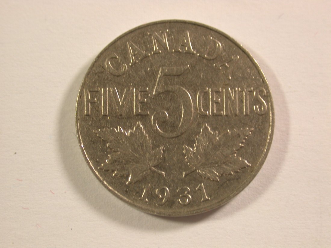 15013 Canada 5 Cents 1931 in ss+ Orginalbilder