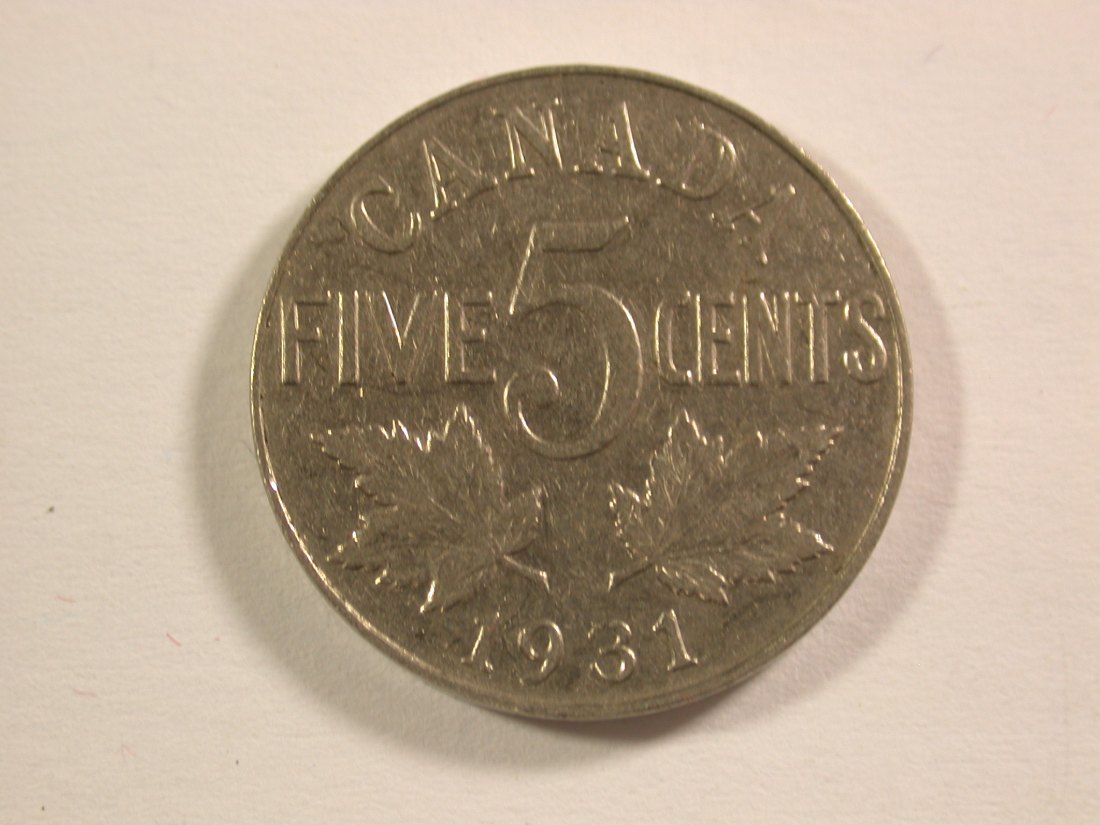  15013 Canada  5 Cents 1931 in ss+   Orginalbilder   