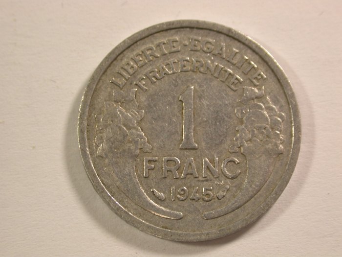 15013 Frankreich 1 Franc 1945 in ss+ Orginalbilder