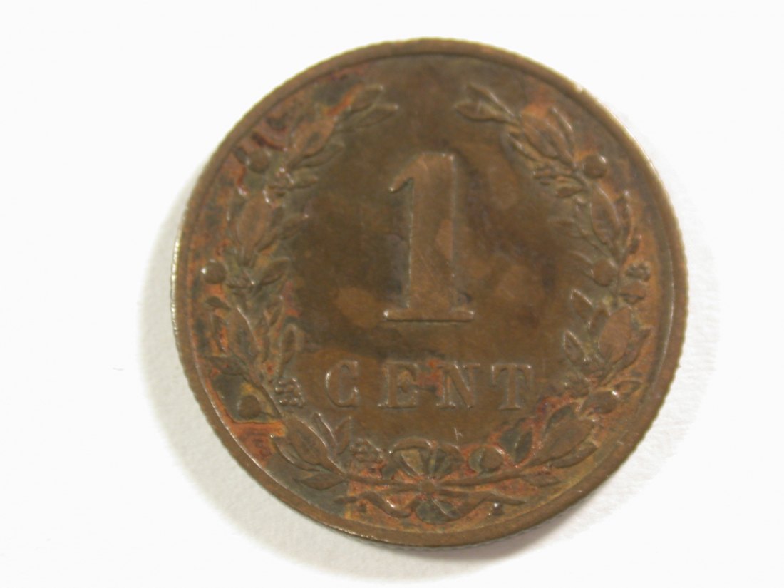  15013 Niederlande  1 Cent 1877 in ss/ss+  Orginalbilder   