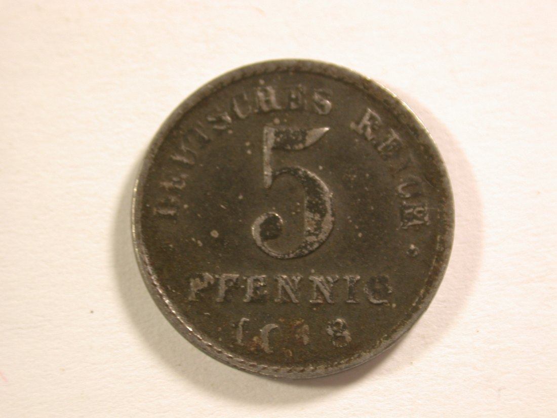 15013 KR 5 Pfennig Eisen 1918 G in ss+ Orginalbilder